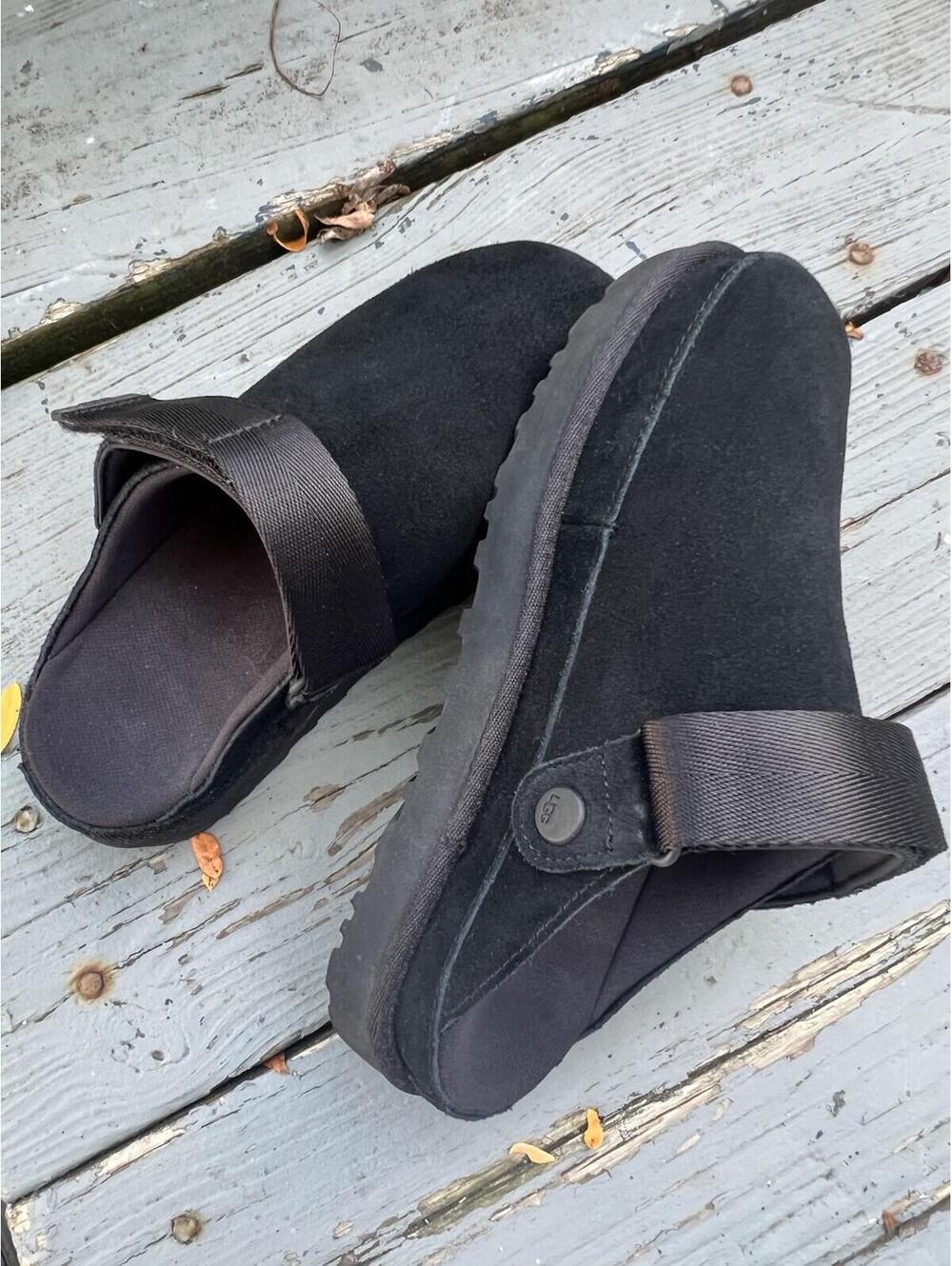 UGG Womens Goldenstar Clog Shoes Sz 8 EUR 39 Black Adjustable Strap GENUINE